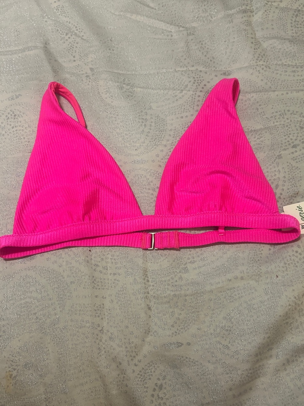 aerie Ribbed Triangle Bikini Top - Hot Pink